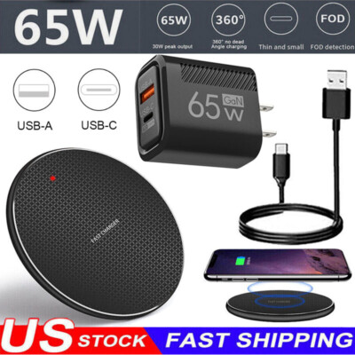 65W Wireless Fast Charger Charging Pad Dock For Samsung S25 S24 S23 22 21+ Ultra