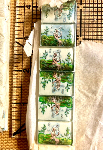 18 King Neptune glass intaglio, reverse painted 