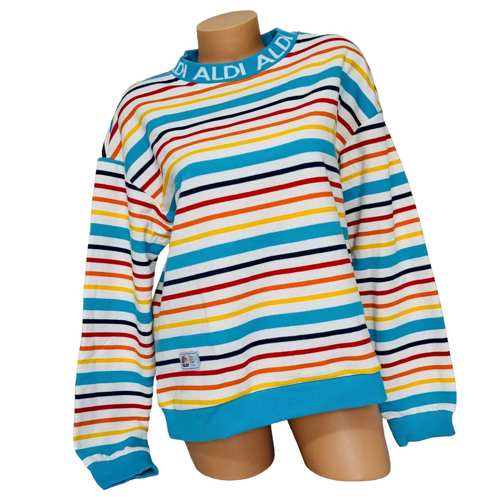 Mistura de algodão Listrado Arco-íris moletons para mulheres