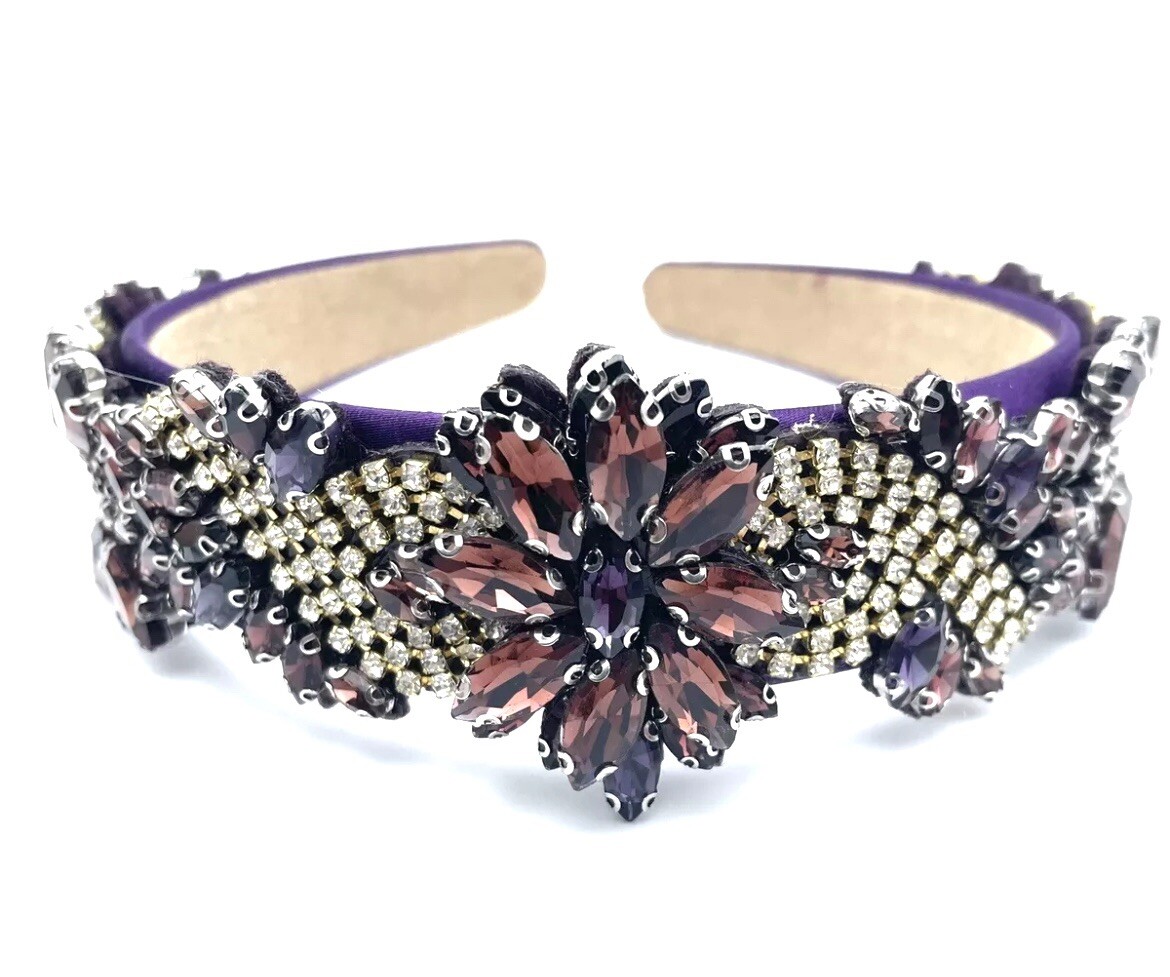 Purple Rhinestone Headband Formal Prom Bling Stunning  display picture 1