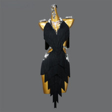 Lot Latin Dance Competition Tassel Skirt Chacha Professional Dress Fringe Dress