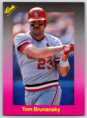 1989 Classic II Travel Purple TOM BRUNANSKY #186 Cardinals FREE Ship!