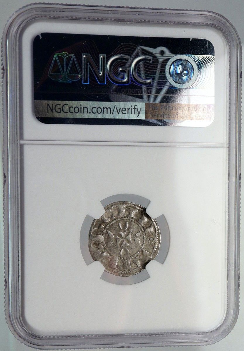 中世銀貨（1199–1249年・ラ・マルシュ伯領Hugh IX–X NGC鑑定） 1199AD FRANCE LA MARCHE Hugh IX - X Louis Silver Denier Medieval