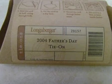 2004 Longaberger Tie-On:  Father's Day in Original Box - MIB!
