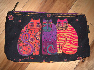 2015 Laurel Burch feline cat zip clutch pouch Super Clean!
