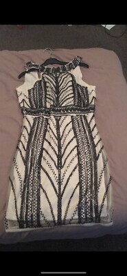 Boohoo Gold And Black Dress Size 8 Backless | eBay