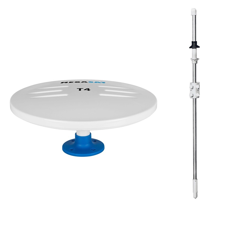 Antenne DVB-T Megasat T4 44dB avec mât transversal de 1,6m pour camping-car