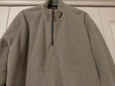 BILLS KHAKI 1/4 ZIP FLEECE Pullover Sweatshirt XL Beige Brown Made in USA
