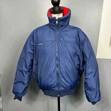 Vintage REVERSIBLE blue and orange Columbia puffer zip up jacket with pockets