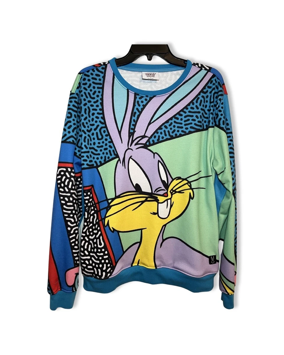 Looney Tunes Bugs Bunny Crewneck Sweater Pullover Mens Medium