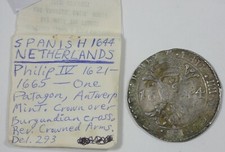 1644 SPANISH NETHERLANDS Silver Patagon VERY FINE ~ Dr Charles L.Ruby Collection