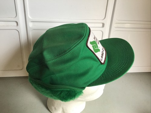 Vintage LAND O LAKES Patch Trapper Hat Ear Flap FurLined Farmer K-Brand USA - Picture 4 of 7