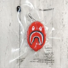 A Bathing Ape Bape Coin Case Red Shark Tiger Flexible Plastic Chain Charm