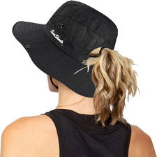 Women'S Outdoor Uv-Protection-Foldable Sun-Hats Mesh Wide-Brim Beach Fishing Hat