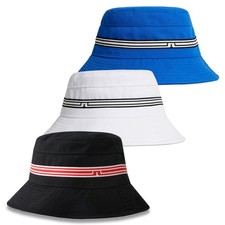 J.Lindeberg Mens Denver Stripe Stretch Fabric Golf Bucket Hat 55% OFF RRP