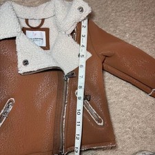 Veste Sherpa crème Urban Republic avec bordure marron - 2T
