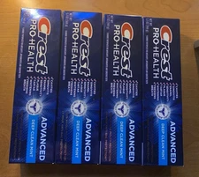 LOT (4) CREST PRO-HEALTH ADVANCED DEEP CLEAN MINT TOOTHPASTE 5.1 OZ Each Tube