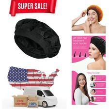 Luxury Deep Conditioning Gel Cap for Scalp Care at Home - Black, Microwave Ready