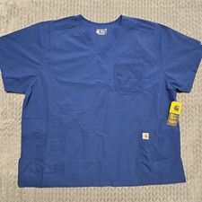 Carhartt Force Modern Fit Scrub Top 3XL Navy Blue V-Neck 6 Pocket NWT Unisex