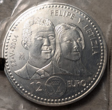 Spain 12 euro 2004 Royal wedding , silver ASW: 0.5353oz