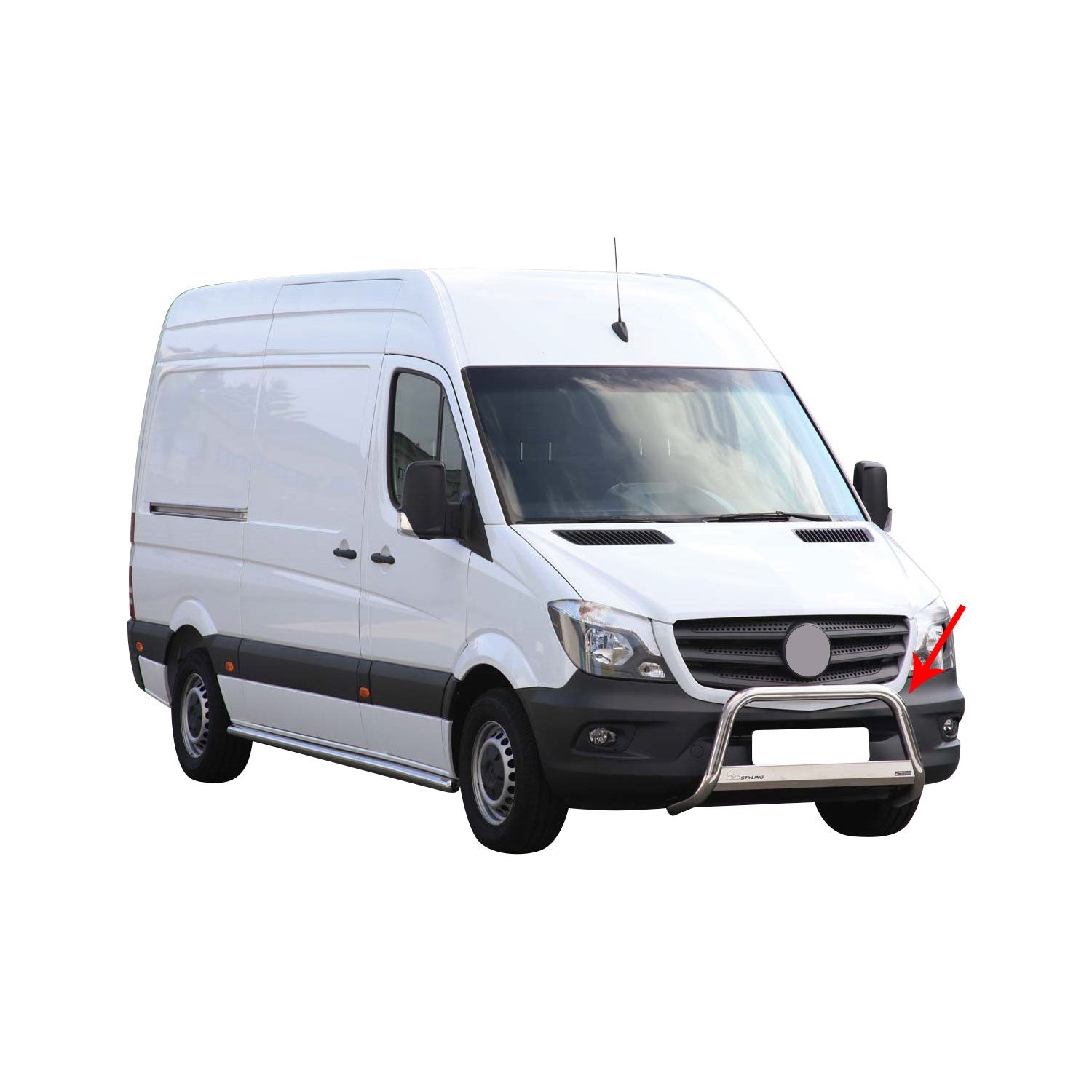 Pare-buffle Sprinter 2013-2018 protection avant acier gris 63 mm