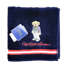 Ralph Lauren Polo Bear Towel Handkerchief Navy Red Stripe Japan Cute Gift New
