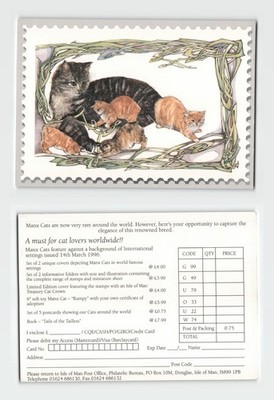Postkarte - Manx Katzen Illustration Isle of Man Post Office 1996 UNBESPIELT