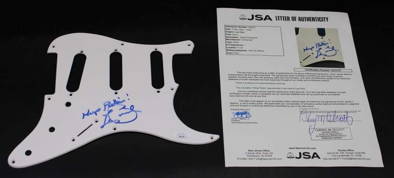 Les Paul Signed Pickguard Guitar Autograph JSA LOA ZJ23819