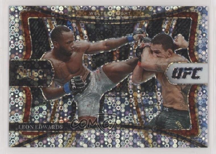2021 Panini Select UFC Premier Level Disco Prizm Leon Edwards #164 pe8