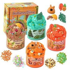 4 Pack Autumn Butter Slime, Super Soft Non-Sticky Autumn Butter Slime Kit