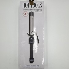 Hot Tools 1.25in Titanium Curling Iron 430 F Dual Voltage Auto Shut-Off Black
