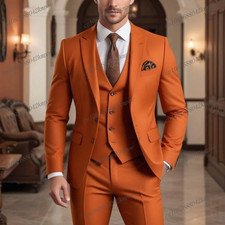 Men's Peak Lapel Blazer Formal Slim Party Prom Dinner Groom Tuxedo Wedding Suit