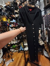  Black Short Sleeve Dress, Button Down, Size Large