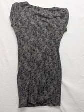 Ann Taylor Petite Gray Snake Print Ruched Dress MP
