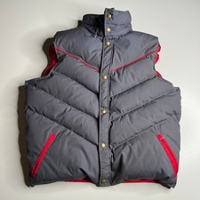 80s vintage Woolrich USA Down Puffer Vest Gray Red L Vintage Outdoor