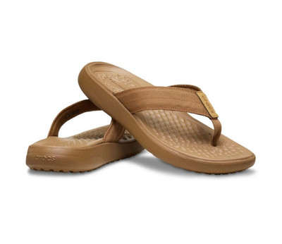CROCS Men's YUKON VISTA II LiteRide Flip Flop Sandal, Hazelnut, Size 9 - New