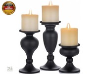 Sziqiqi 3Er Set Kerzenleuchter KerzenstäNder Schwarz Vintage Kerzenhalter