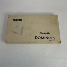 Dominos Cream Puremco Marblelike #616 Standard Size in Box Made in USA Vintage