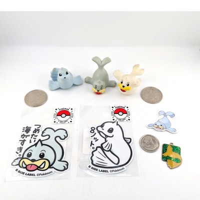 Seel Dewgong Lot Figures ﻿Pokemon Metal Coins B Side Finger Puppet Charm Bundle
