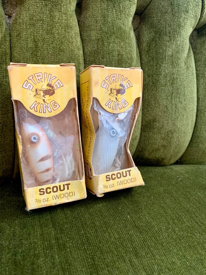 Vintage Strike King Scout 3/8oz Wood Fishing Lure Lot Of Two 245-13/245-2 - Image 2 of 4