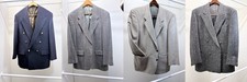 Men's Vintage Suit Jackets  Blazers Lot of 4 Assorted Styles Gray and Blue