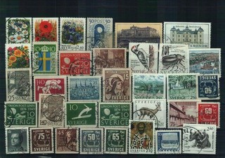 Schweden Briefmarken 1 Steckkarte gestempelt
