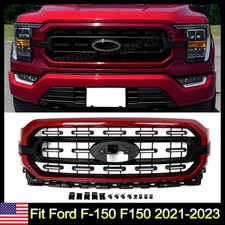 Front Bumper Grill Grille For 2021-2023 Ford F-150 F150 Hot Pepper Red EA/M7403