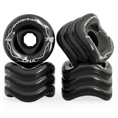 Shark Wheel 72mm 78a Longboard Cruising Wheels DNA Formula Black, Set of 4