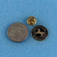 Continental Tires Horse Emblem Logo Black Enamel Gold Tone Pin Pinback #59016