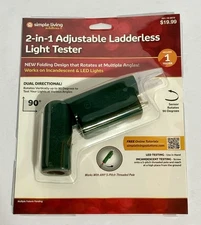 2 In 1 Light Tester Adjustable Ladderless NIP Simply Living Solutions Rotates 90