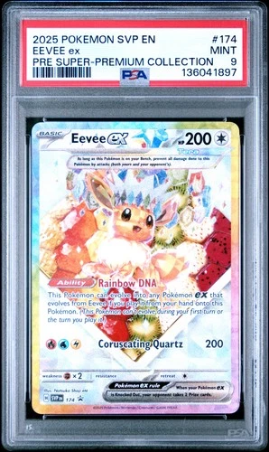 2025 POKEMON SVP PROMO SUPER-PREMIUM COLLECTION #174 EEVEE EX PSA 9