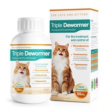 Cat Dewormer Liquid - Triple Dewormer with Pyrantel Pamoate Praziquantel fo...