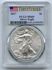 2017 American Eagle 1 oz Silver Dollar PCGS MS 69 First Strike Coin - Q415