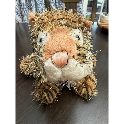Ganz Webkinz Tiger Plush Stuffed Animal HM032 Orange Black Gold Tinsel Fur